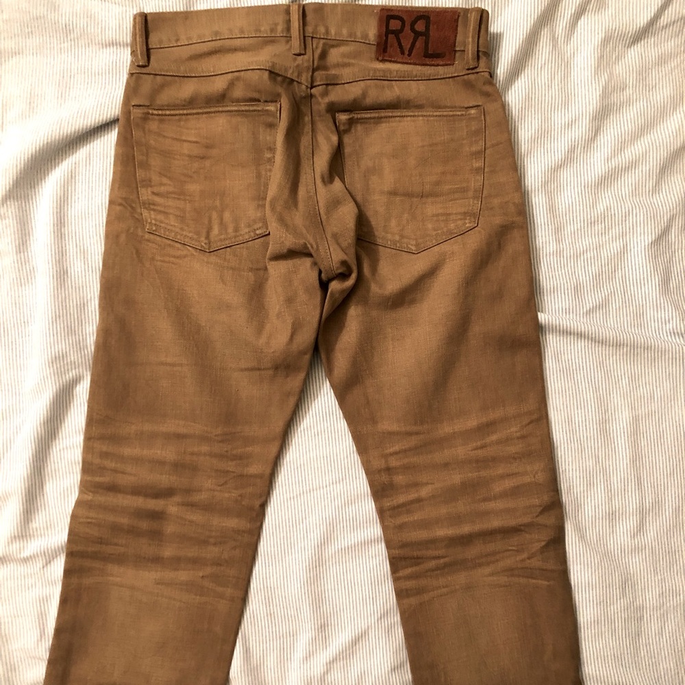 RRL Western Selvedge Denim Brown